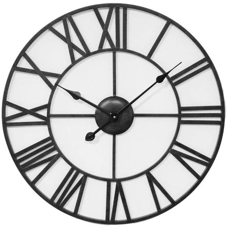 Hometime 60cm Wrought Metal Cut Out Wall Clock - Old Railway Line Garden Centre