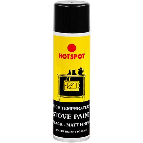 Hotspot 250ml Matt Black Stove Paint - Old Railway Line Garden Centre