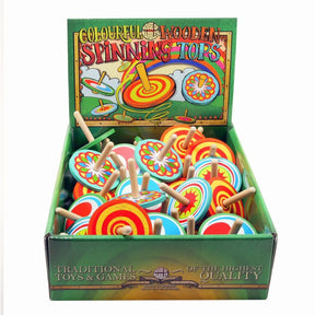 House of Marbles Wooden Spinning Tops (Choice of 3) - Old Railway Line Garden Centre
