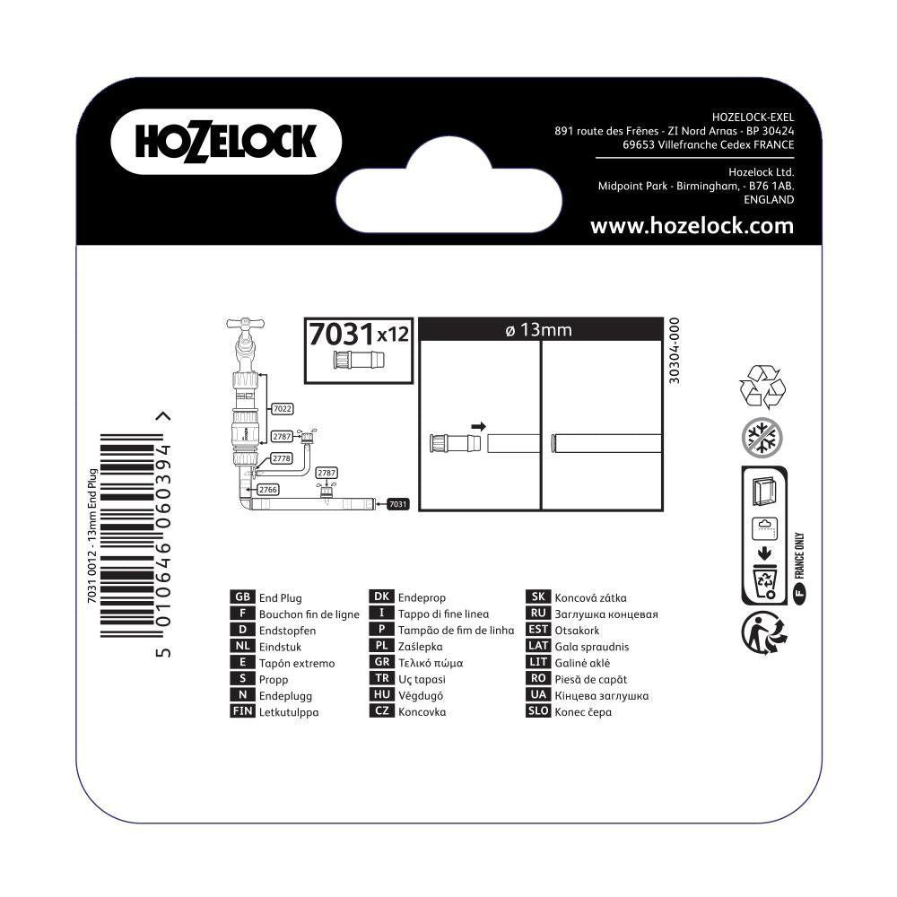 Hozelock 13mm End Caps (Set of 12) 7031 - Old Railway Line Garden Centre