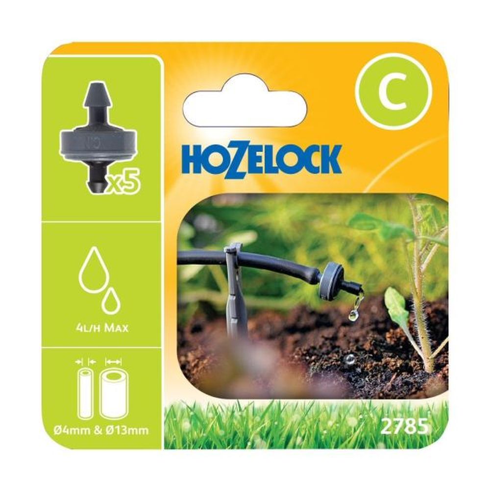 Hozelock 13mm/4mm End of Line Pressure Compensating Dripper (Pack of 5) 2785 - Old Railway Line Garden Centre