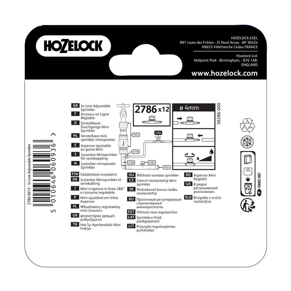 Hozelock 360? Adjustable In Line Mini Sprinkler (Pack of 12) - Old Railway Line Garden Centre