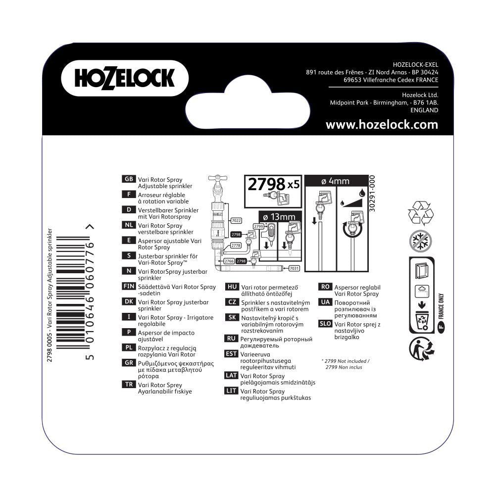 Hozelock 360? Vari Rotor Spray Adjustable Sprinkler (Pack of 5) - Old Railway Line Garden Centre