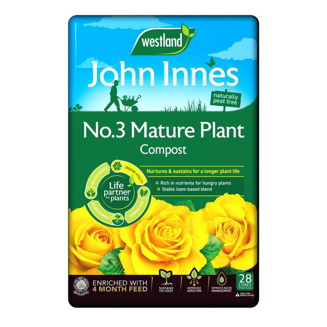 John Innes 28L Peat Free No.3 Mature Plant Compost - 3 FOR £18 - Old Railway Line Garden Centre