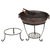 Kadai 70cm Recycled Firebowl with High & Low Stands - Old Railway Line Garden Centre
