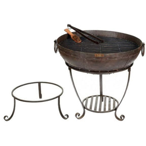 Kadai 80cm Recycled Firebowl with High & Low Stands - Old Railway Line Garden Centre
