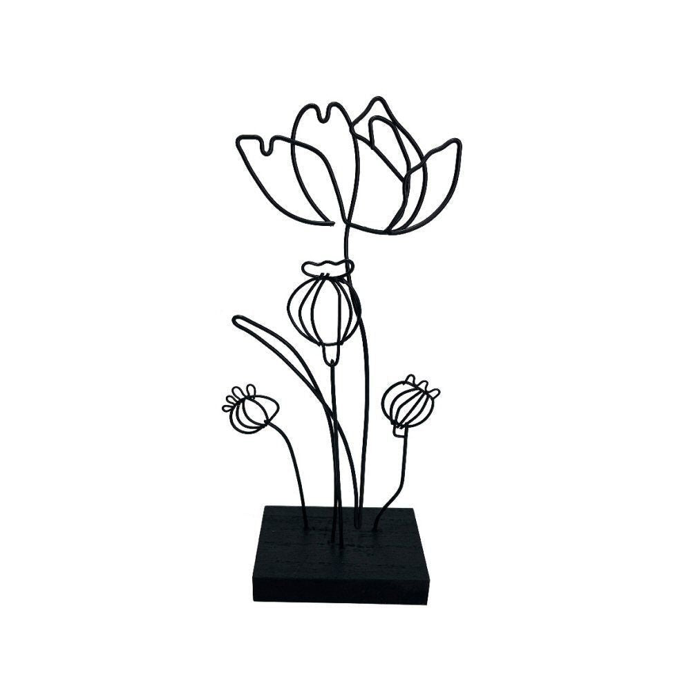 Kaemingk 29cm Black Iron Flower Cut Out Ornament - Old Railway Line Garden Centre