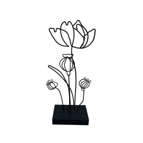 Kaemingk 29cm Black Iron Flower Cut Out Ornament - Old Railway Line Garden Centre