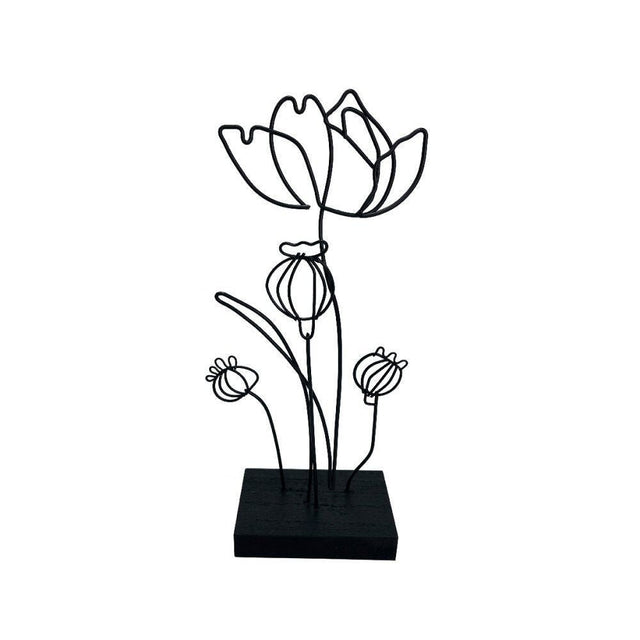 Kaemingk 29cm Black Iron Flower Cut Out Ornament - Old Railway Line Garden Centre