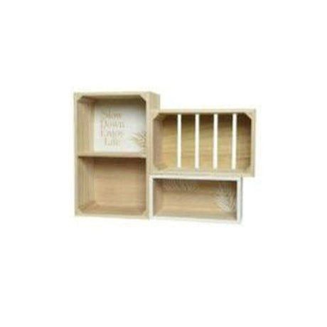 Kaemingk 34cm Box Popular Wood Text and Palm Print - Old Railway Line Garden Centre