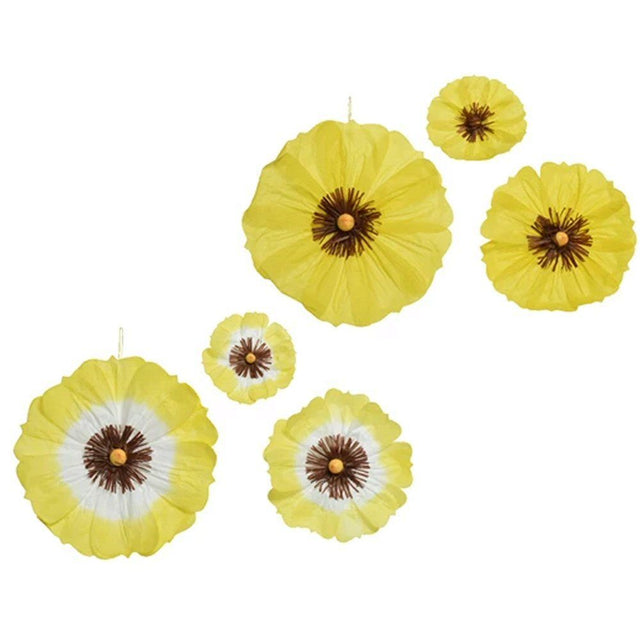 Kaemingk 40cm Yellow Paper Flowers (Choice of 2) - Old Railway Line Garden Centre