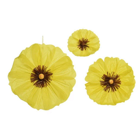 Kaemingk 40cm Yellow Paper Flowers (Choice of 2) - Old Railway Line Garden Centre