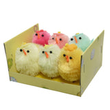 Kaemingk 4cm Flower Chenille Easter Chickens (Set of 6) - Old Railway Line Garden Centre