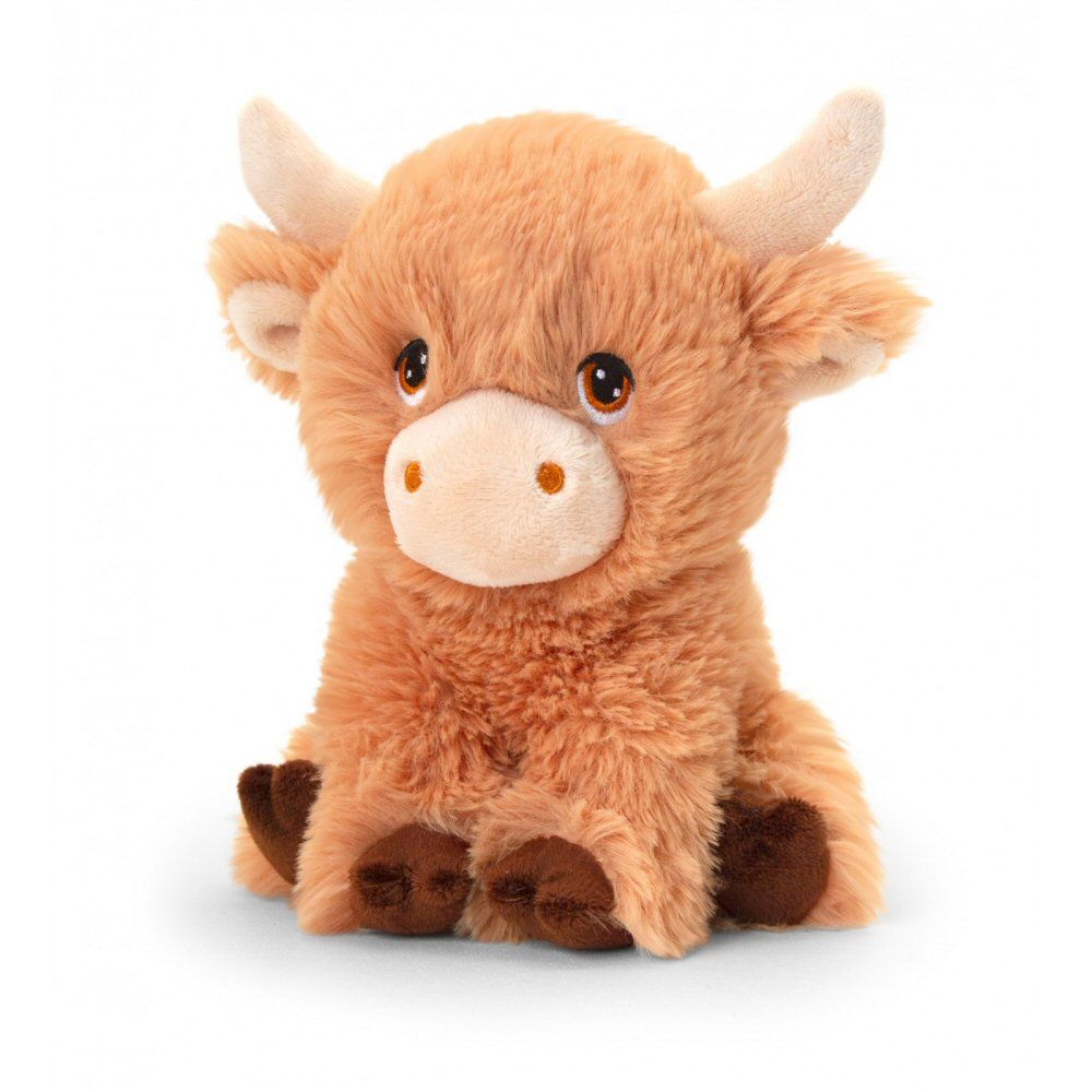 Keeleco 18cm Shaggy Highland Cow Soft Toy - Old Railway Line Garden Centre