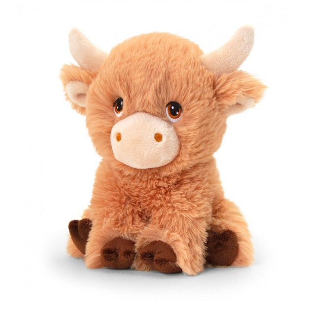 Keeleco 18cm Shaggy Highland Cow Soft Toy - Old Railway Line Garden Centre
