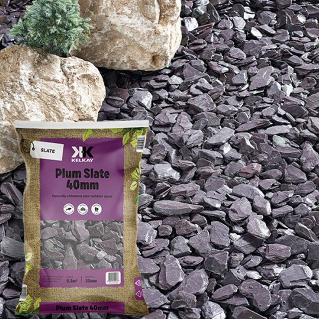 Kelkay 40mm Plum Slate Chips - Old Railway Line Garden Centre