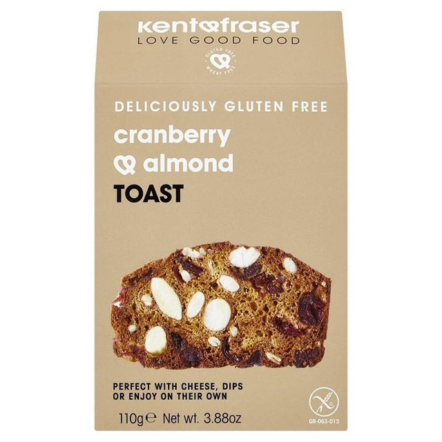 Kent & Fraser 110g Gluten Free Cranberry & Almond Toast - Old Railway Line Garden Centre