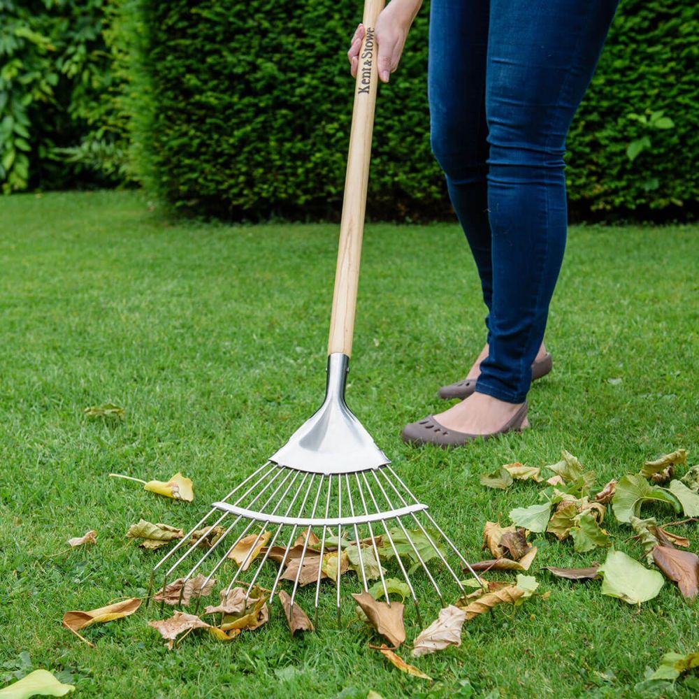 Kent & Stowe Garden Life Stainless Steel Leaf Rake - Old Railway Line Garden Centre