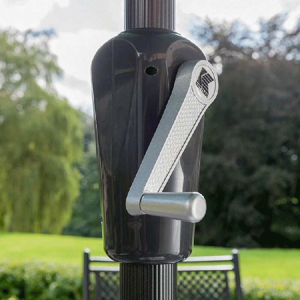 Kettler 2.5m Slate Wind - Up Tilting Parasol - Old Railway Line Garden Centre