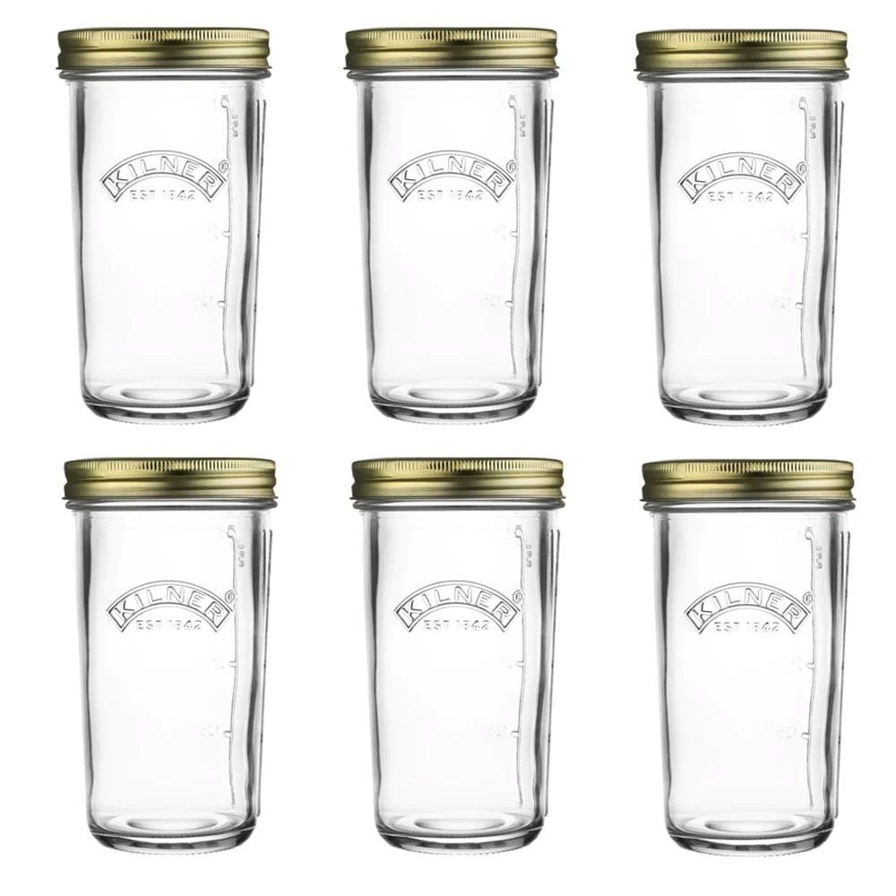 Kilner 0.5 Litre Wide Mouth Glass Preserve Jars (Set of 6) - Old Railway Line Garden Centre