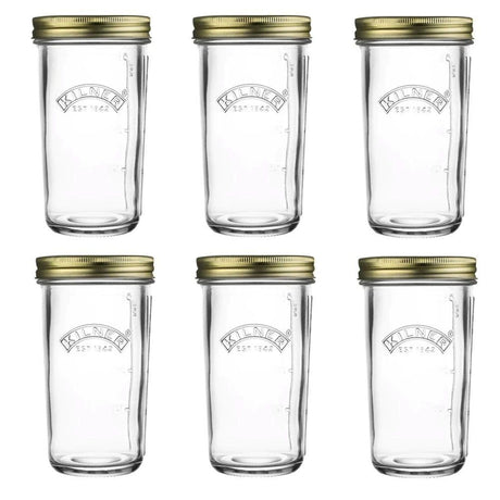 Kilner 0.5 Litre Wide Mouth Glass Preserve Jars (Set of 6) - Old Railway Line Garden Centre