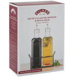 Kilner 0.6l Oil Bottles & Metal Rack (Set of 2) - Old Railway Line Garden Centre
