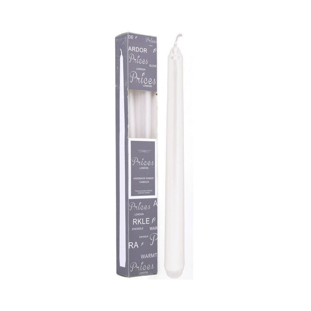 Koopman 25cm White Dinner Candle (Pack of 2) - Old Railway Line Garden Centre