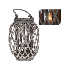 Koopman 30cm Split Willow Lantern - Old Railway Line Garden Centre
