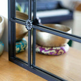 La Hacienda 100cm Black Arched Arundel Indoor/Outdoor Mirror - Old Railway Line Garden Centre