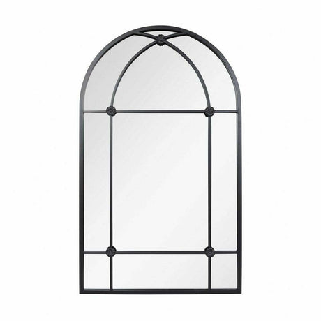 La Hacienda 100cm Black Arched Arundel Indoor/Outdoor Mirror - Old Railway Line Garden Centre