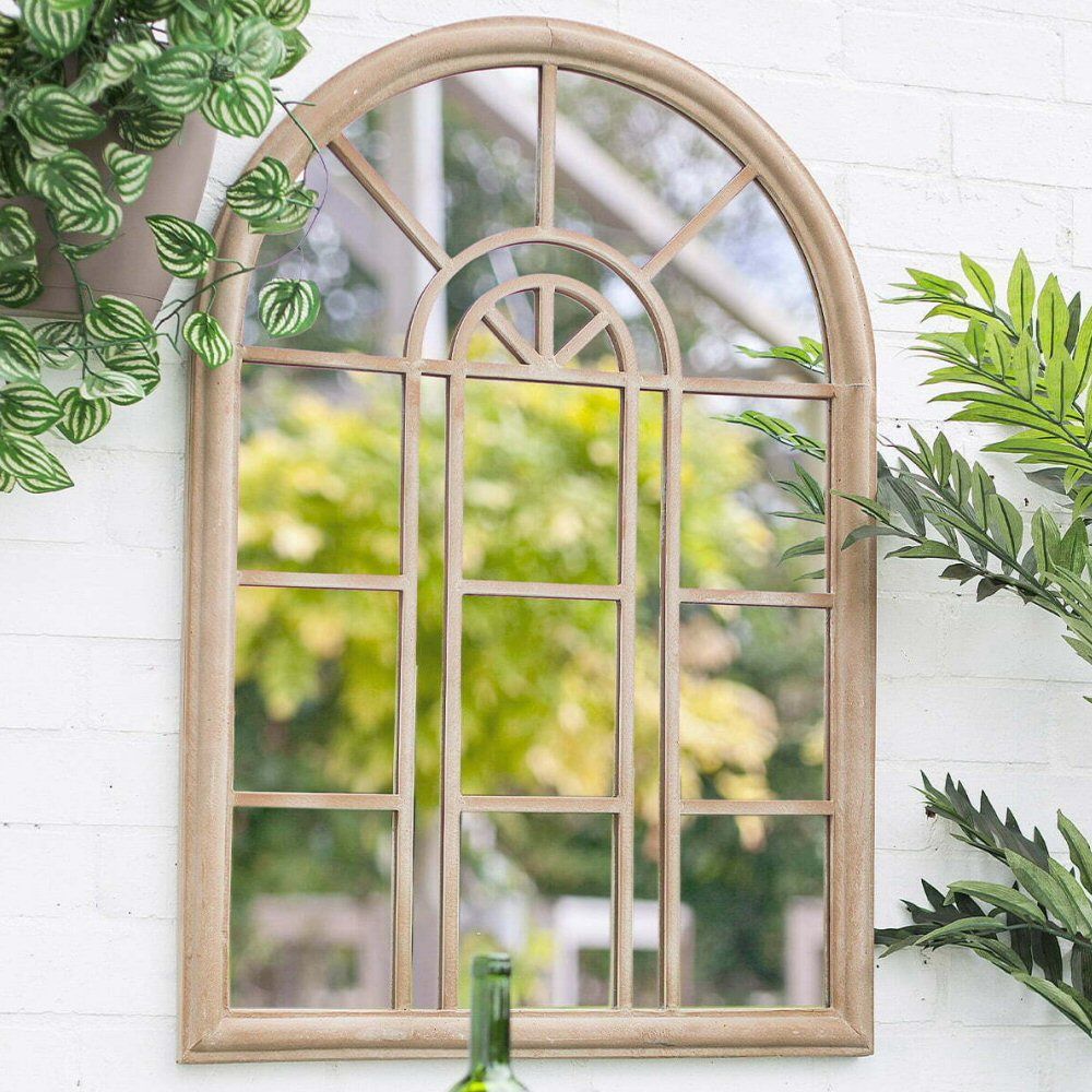 La Hacienda 97cm Rounded Arch Outdoor/Indoor Mirror - Old Railway Line Garden Centre