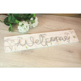 Langs 50cm Wooden Welcome Wire Sign - Old Railway Line Garden Centre