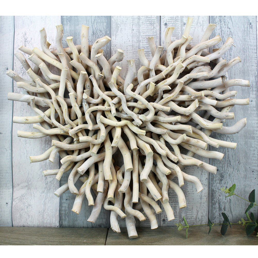 Langs 60cm White Large Twig Heart - Old Railway Line Garden Centre