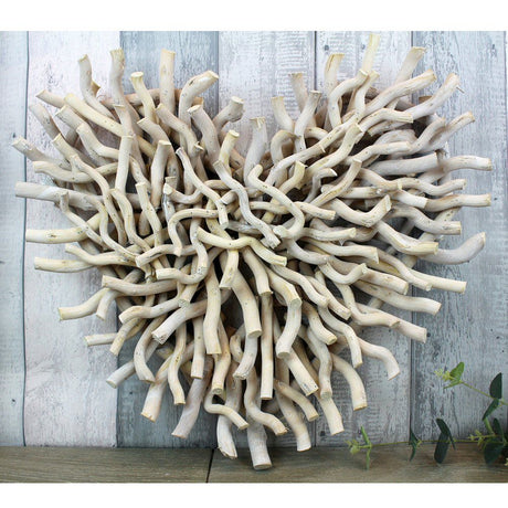 Langs 60cm White Large Twig Heart - Old Railway Line Garden Centre