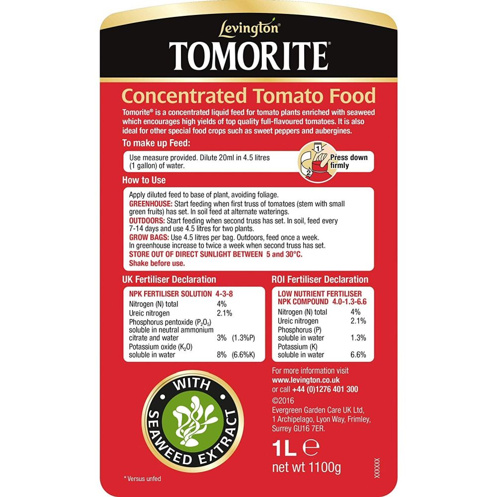 Levington Tomorite 1.2 Litre Concentrated Tomato Food - Old Railway Line Garden Centre