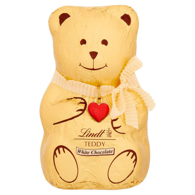 Lindt 100g White Chocolate Gold Teddy - Old Railway Line Garden Centre