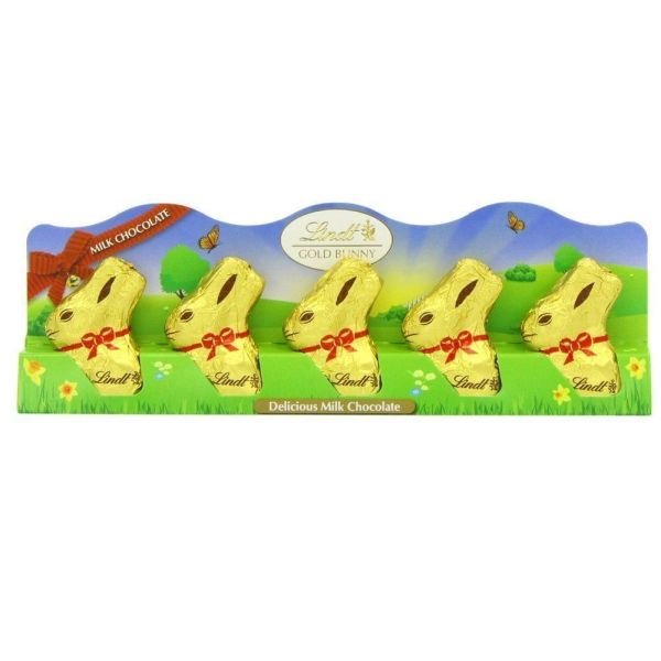 Lindt 5 Milk Chocolate Mini Easter Gold Bunnies - Old Railway Line Garden Centre