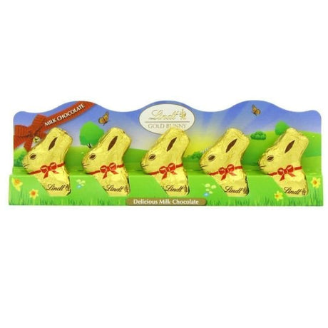 Lindt 5 Milk Chocolate Mini Easter Gold Bunnies - Old Railway Line Garden Centre