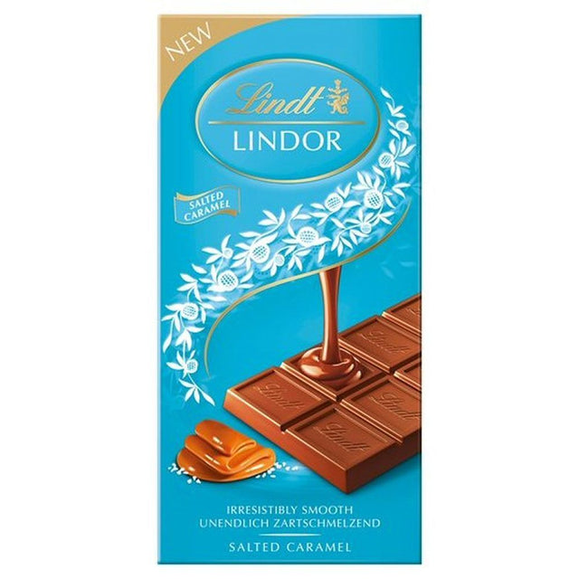 Lindt Lindor 100g Salted Caramel Milk Chocolate Bar - Old Railway Line Garden Centre