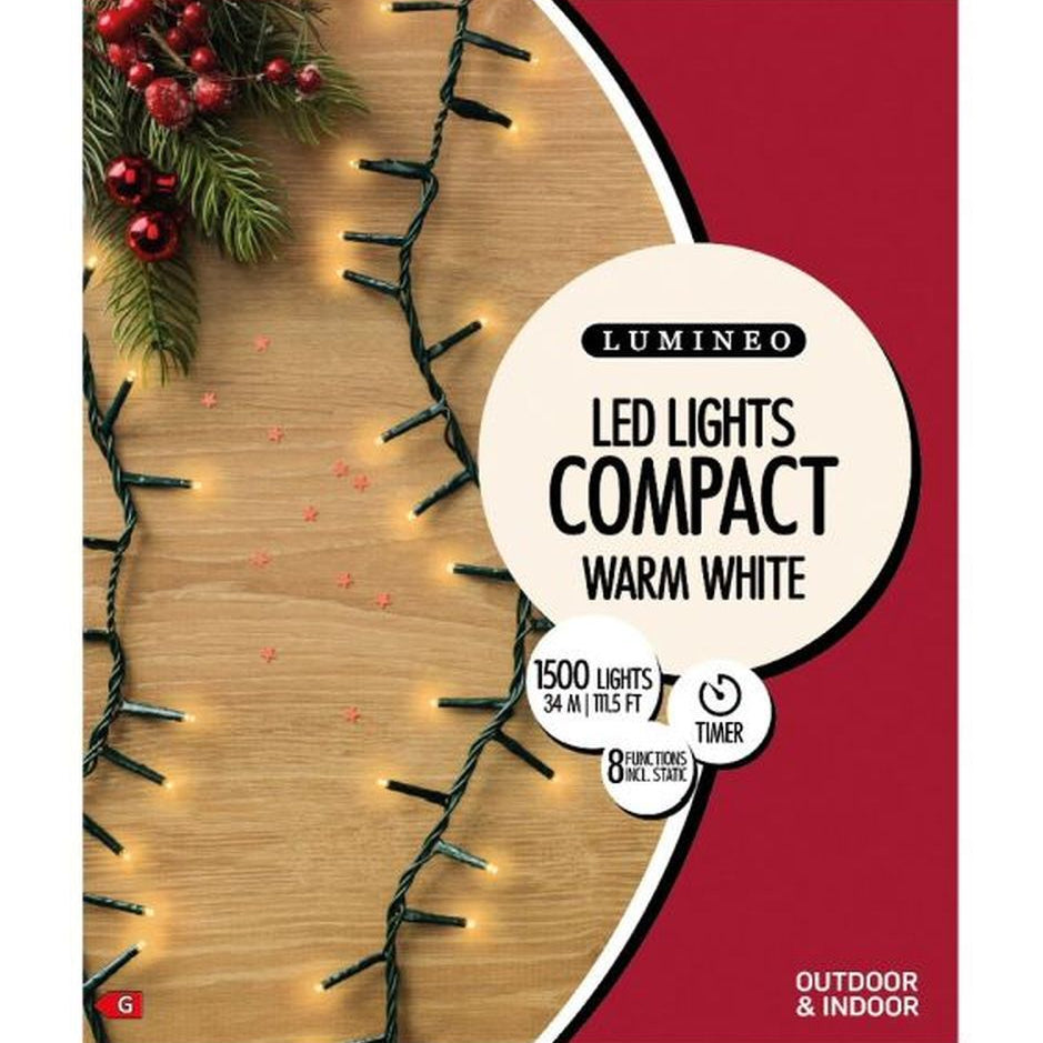Lumineo 1500 Warm White LED Compact Christmas Lights (34m)