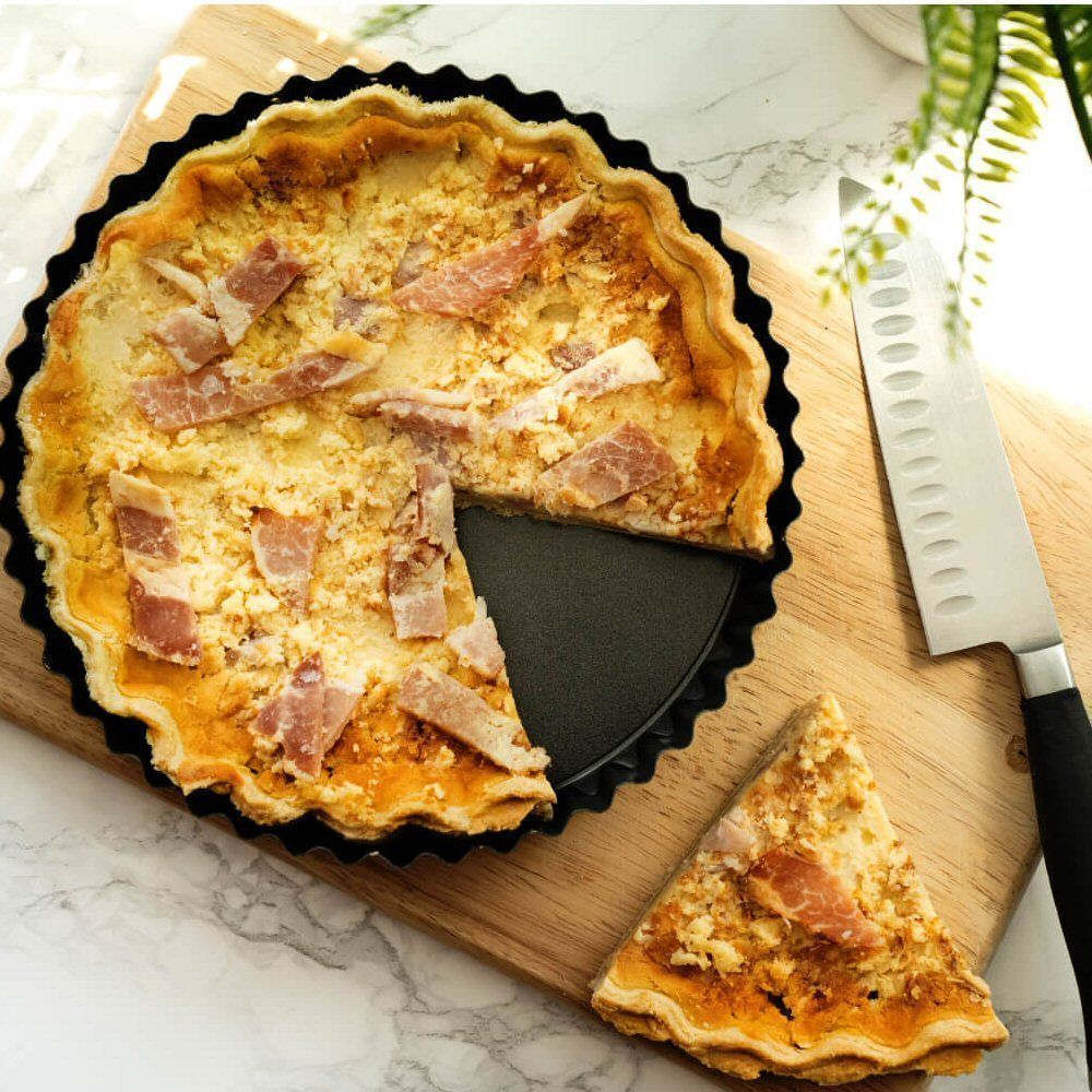Luxe Bakeware Non - Stick 20cm Loose Base Fluted Quiche Tin - Old Railway Line Garden Centre