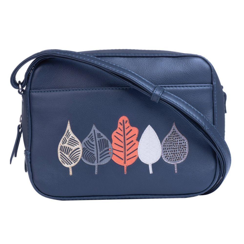 Mala Leather Navy Sienna Midi Cross Body Bag - Old Railway Line Garden Centre