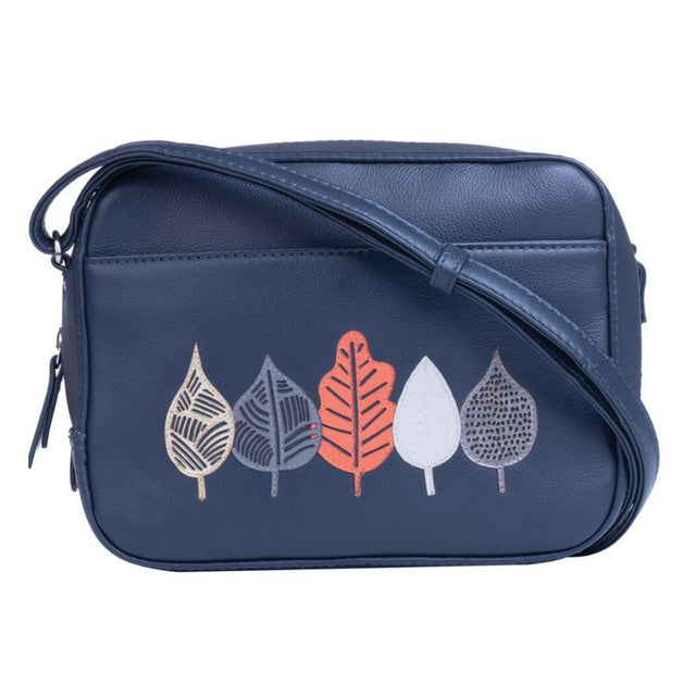 Mala Leather Navy Sienna Midi Cross Body Bag - Old Railway Line Garden Centre