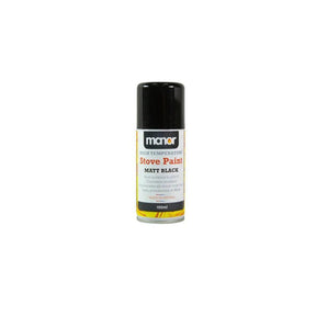 Manor 150ml Matt Black High Temperature Stove Paint Spray - Old Railway Line Garden Centre