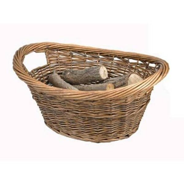 Manor 55cm Brown Willow Log Basket - Old Railway Line Garden Centre