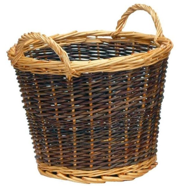 Manor Two Tone Small Willow Log Basket - Old Railway Line Garden Centre
