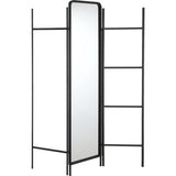 Mica Decorations 171cm Black Room Divder with Mirror - Old Railway Line Garden Centre