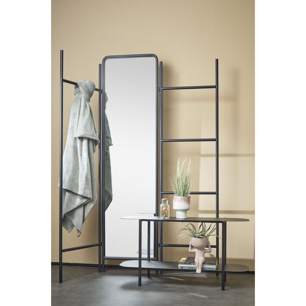 Mica Decorations 171cm Black Room Divder with Mirror - Old Railway Line Garden Centre