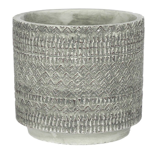 Mica Decorations 17cm Grey Kjeld Cerment Pot - Old Railway Line Garden Centre