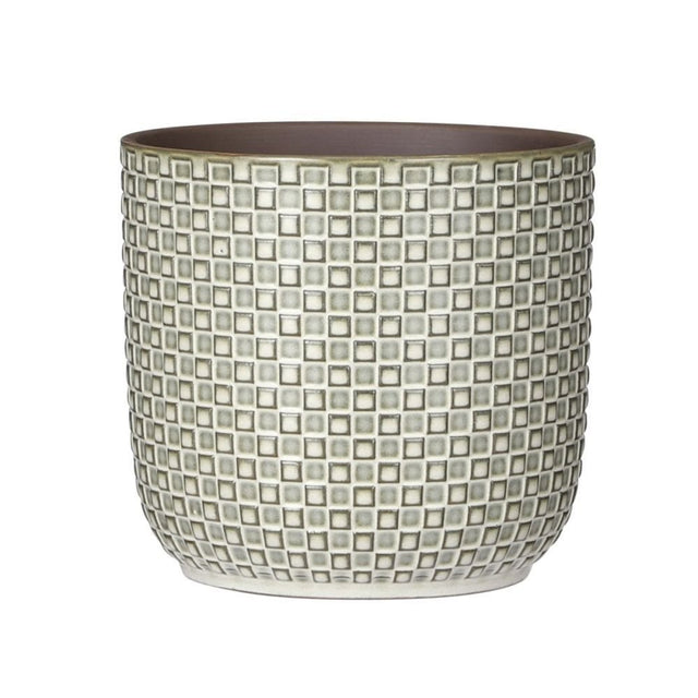 Mica Decorations 17cm White Daan Houseplant Pot - Old Railway Line Garden Centre